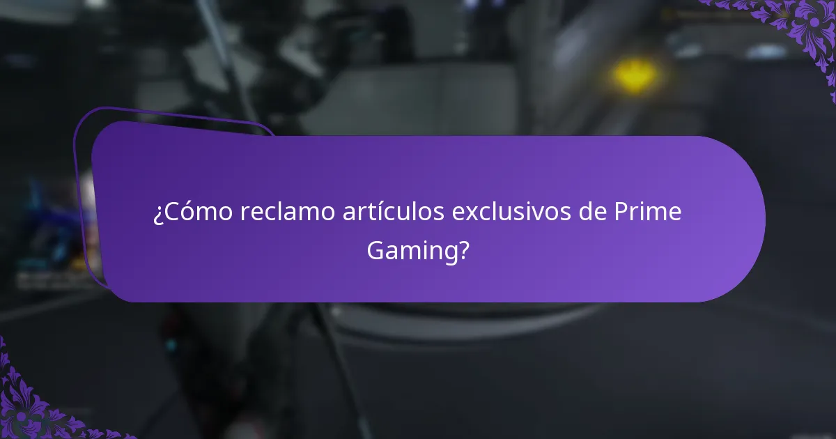 ¿Qué artículos exclusivos están disponibles a través de Prime Gaming?