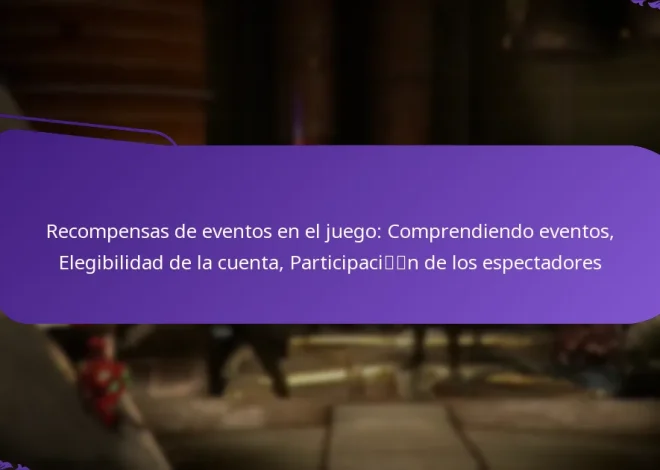 Recompensas de eventos en el juego: Comprendiendo eventos, Elegibilidad de la cuenta, Participación de los espectadores