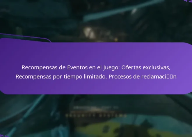 Recompensas de Eventos en el Juego: Ofertas exclusivas, Recompensas por tiempo limitado, Procesos de reclamación