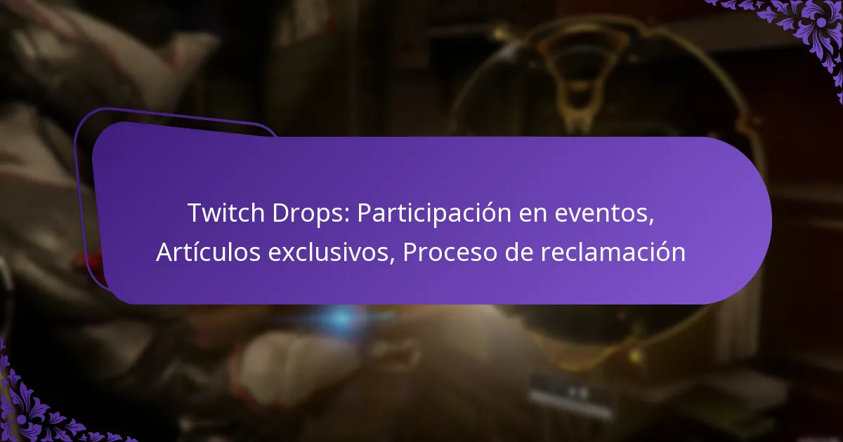 Twitch Drops: Participación en eventos, Artículos exclusivos, Proceso de reclamación
